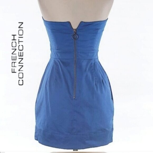 FRENCH CONNECTION- "Breakfast at Tiffany's" Strapless Pleated Dress w Po… - Picture 3 of 13